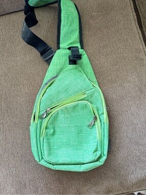 Green  Sling Bag - Compact Crossbody Carry with connect for back up battery